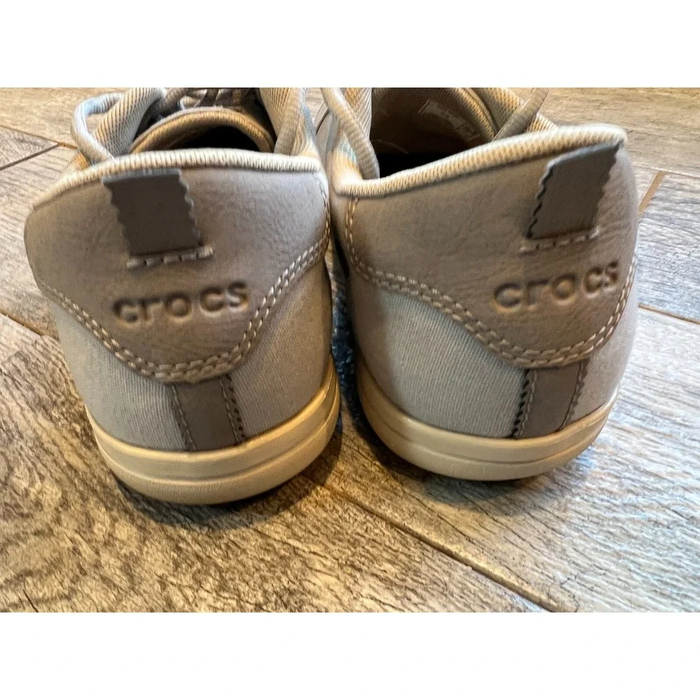 Crocs Torino Canvas‎ Shoes 203962 Mens Size 12 Fashion Sneakers Gray Loafers